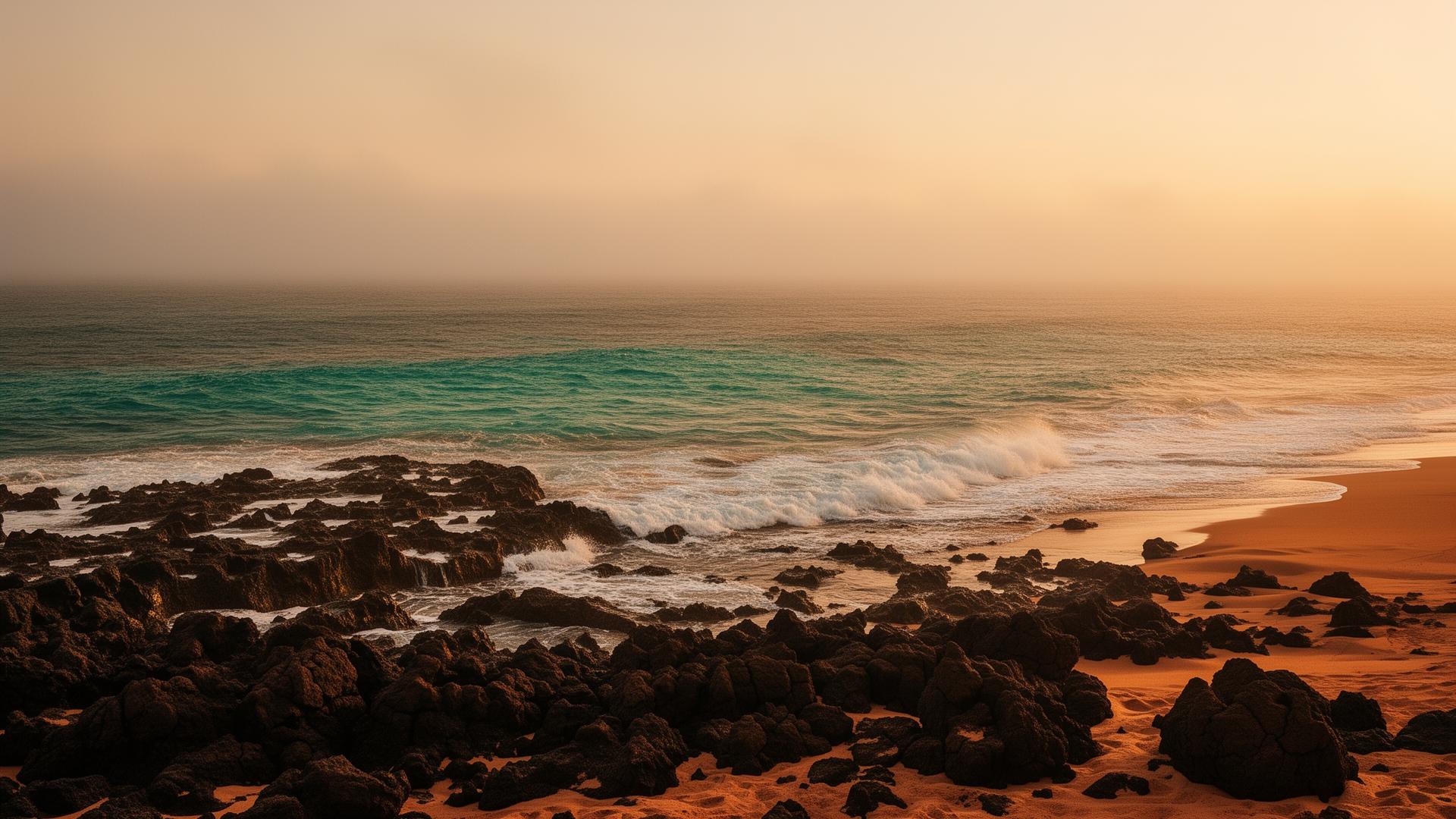 Côte atlantique de Dakar au lever du soleil